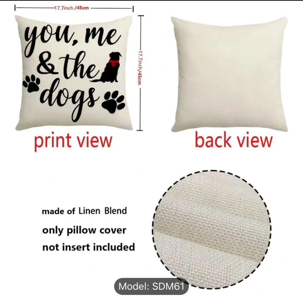 4pcs Christmas Dog Throw Pillows, inserts NOT included- 17.7x17.7 Inch B7